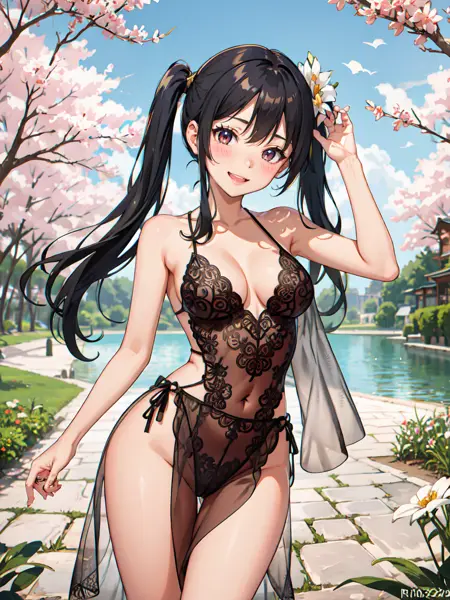 1.5 Lingerie bodysuit with sarong skirt