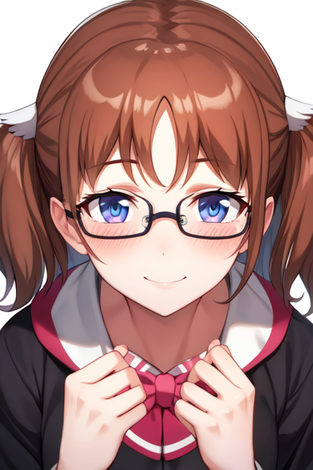 sakuraiaina, glasses, pov, blush, looking at viewer, smile