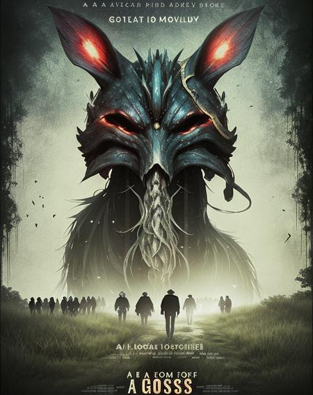 a poster for "A congress of ghosts" movie poster, cinematic,  subsurface scattering, cryptids