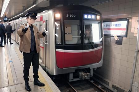 OsakaMetro3000, subway station, train station, scenery, train, real world location, railroad tracks