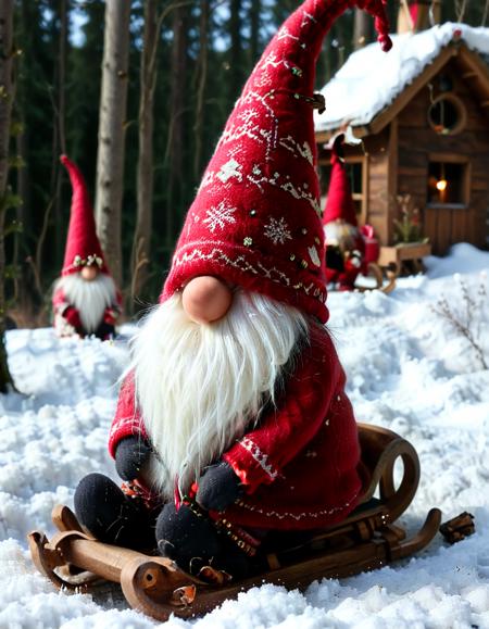 Festive Gnome with Covered Face - Tomte - Nisse SDXL