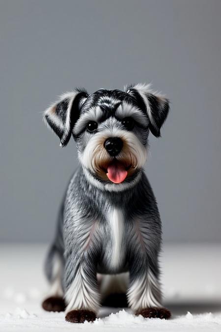 Miniature Schnauzer, Sultans, Snowy, Wide view, Movie still ,8k, masterpiece, best quality, hyperrealistic, superrealistic, photorealistic, ultra sharp, 16 bit colors, highres,