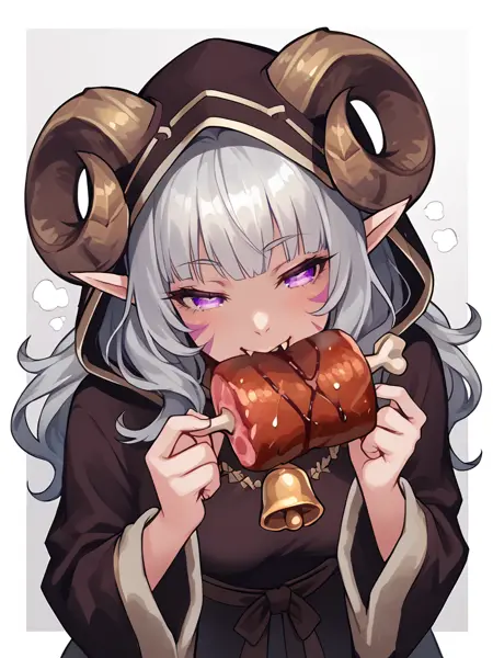 boned_meat , holding food ( manga_meat )