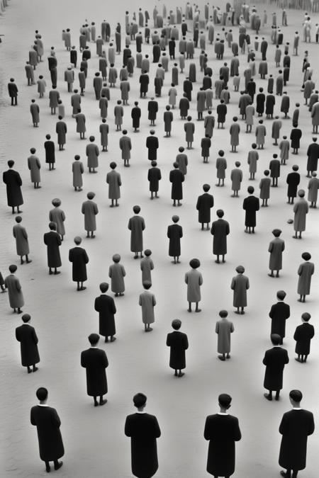 <lora:Gilbert Garcin Style:1>Gilbert Garcin Style - people of the future, photograph by award winning photography by Henri Cartier-Bresson