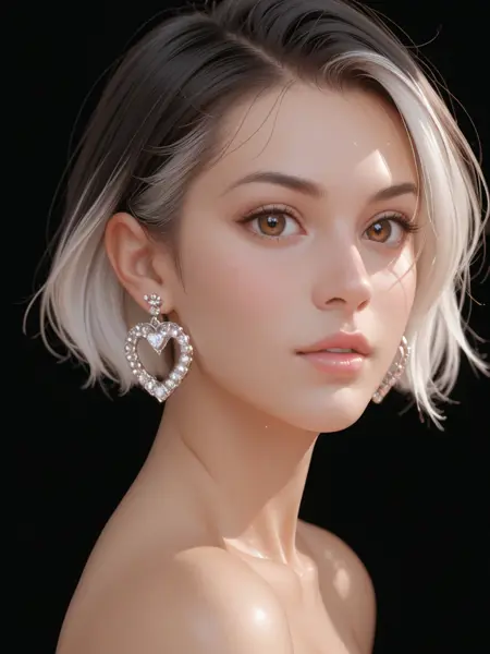 Rhinestone Heart Earrings (Pony)