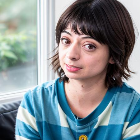 RAW photo, kate micucci, (high detailed skin:1.2), 8k uhd, dslr, soft lighting, high quality, film grain, Fujifilm XT3  <lora:kate micucci v1.0:1>