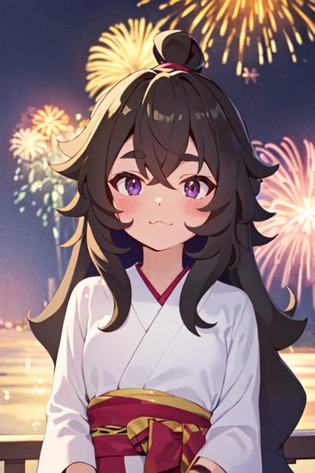 ShiiR4 1girl, black hair, purple eyes, long hair, messy hair, 