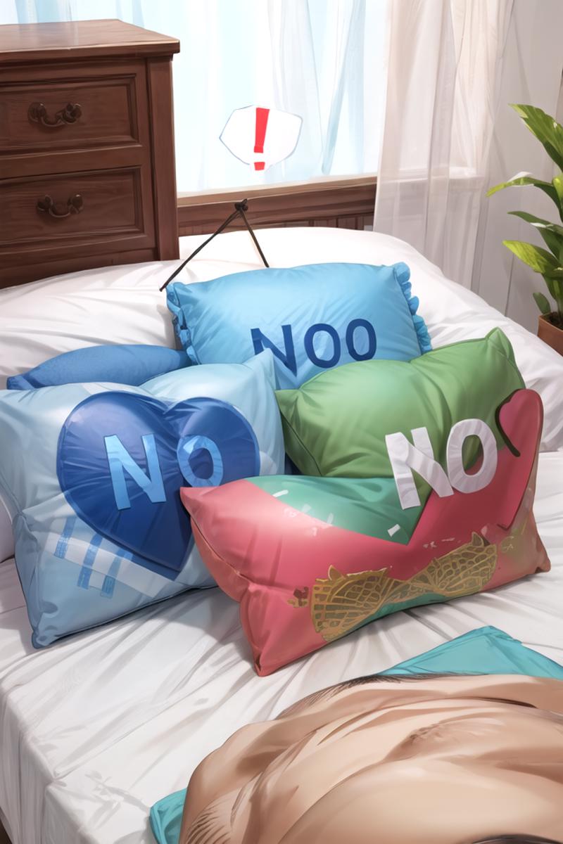 pillow hug/ holding pillow with speech bubble Concept LoRA image by ysnoosk9900