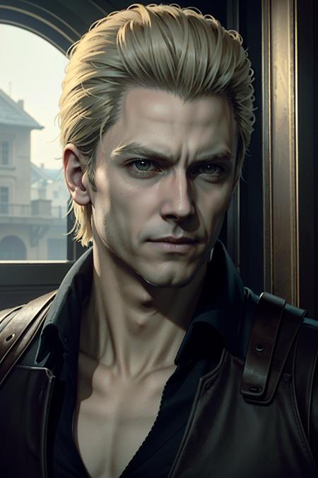 ((ultra detailed, masterpiece, best quality))
 <lora:REAlbertWesker:0.8>
REAlbertWesker, 1boy, solo, blonde hair, portrait