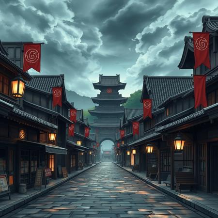 A liminal space in Konoha, the Hidden Leaf Village, exactly as seen in Naruto. The familiar wooden buildings with curved, tiled rooftops line the stone-paved streets. Red banners with the village symbol sway gently in the breeze. The massive Hokage Monument stands in the background, overlooking the quiet village.
The streets are completely empty—no villagers, no ninja, no movement. The ramen shop, the market stalls, and the training grounds remain untouched, as if frozen in time. Lanterns cast a warm glow, but there is no sound, no footsteps, only an eerie stillness. The village feels familiar yet strangely distant, as if Konoha exists in a dream, suspended between past and present.