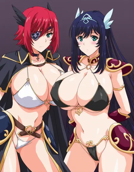 Character Set: [Zoku Oujo & Onna Kishi W Dogehin Roshutsu] 続・王女＆女騎士Wド下品露出