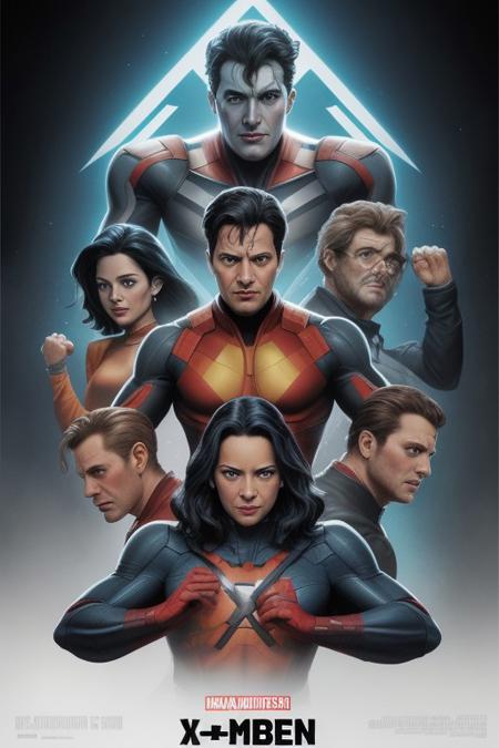 film poster, X-men, animated style,