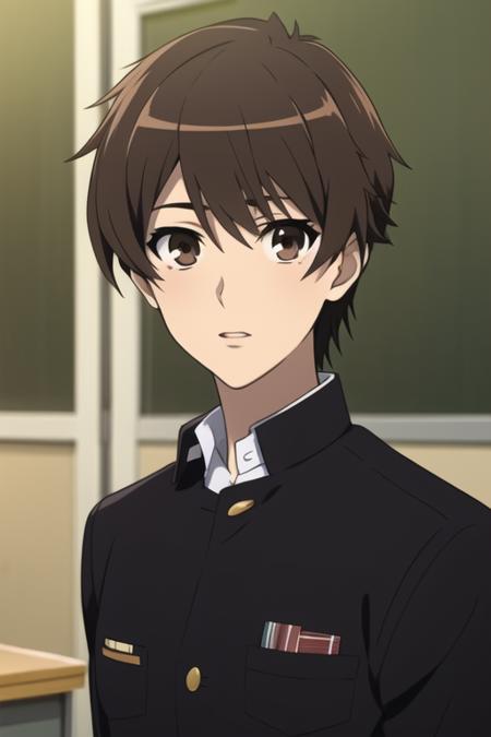 sakakibara_kouichi brown hair brown eyes school uniform