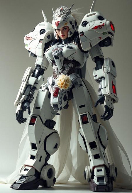 Sexy Mecha Bride, a giant piloted mech-suit in the form of a Bride, with a bride inside, piloting the mecha...