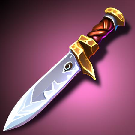 best quality, masterpiece, very high resolution, highly detailed, electroforged magic dagger, stylized game icon