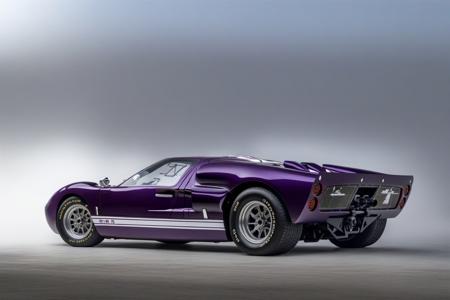 (black GT40_MKII), white rally stripes, from side, dark tinted windows, parked on a white reflective surface, (purple smoke),
masterpiece, rule of thirds, absurdres, volumetric lighting, subsurface scattering, high detail, nature background, motion blur, full sharp, photography, trending on artstation, sharp focus, studio photo, intricate details, highly detailed, by greg rutkowski, car magazine cover, award winning photography, ford tough, RIP Carroll Shelby,
shot on a Sony A7III, 8k uhd, bokeh, dutch angle, dramatic angle, intentional camera movement, camera tricks,
<lora:GT40MKII_SDXL_v01:1>