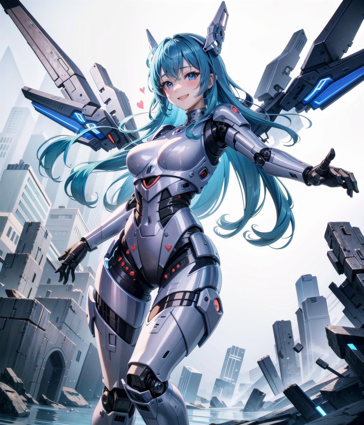 Etude for Robot Girl with Blue Hair(Inspired by 2 Character) image by Ashimori