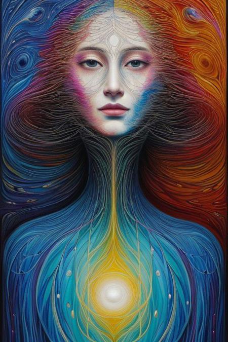 Generate a unique surreal painting exploring the theme of the human figure, psychology, and psyche. Envision broad strokes forming organic patterns, utilizing a palette of harmonious colors. Each iteration should manifest distinctiveness, capturing the ethereal nature of the mind and the intricate dance of emotions. Emphasize the interplay between the tangible and intangible aspects of the human experience, creating a visual representation that transcends conventional boundaries. Infuse the artwork with a sense of mystery, allowing the viewer to delve into the depths of the subconscious. Execute the painting with a dynamic fusion of form and abstraction, invoking a profound connection to the complexities of the psyche. Ensure that each stroke contributes to the overall harmony of the composition, while simultaneously revealing the enigmatic layers of the human mind. Let the colors and patterns resonate with emotional depth, inviting observers to interpret and immerse themselves in the surreal realm of psychological exploration.