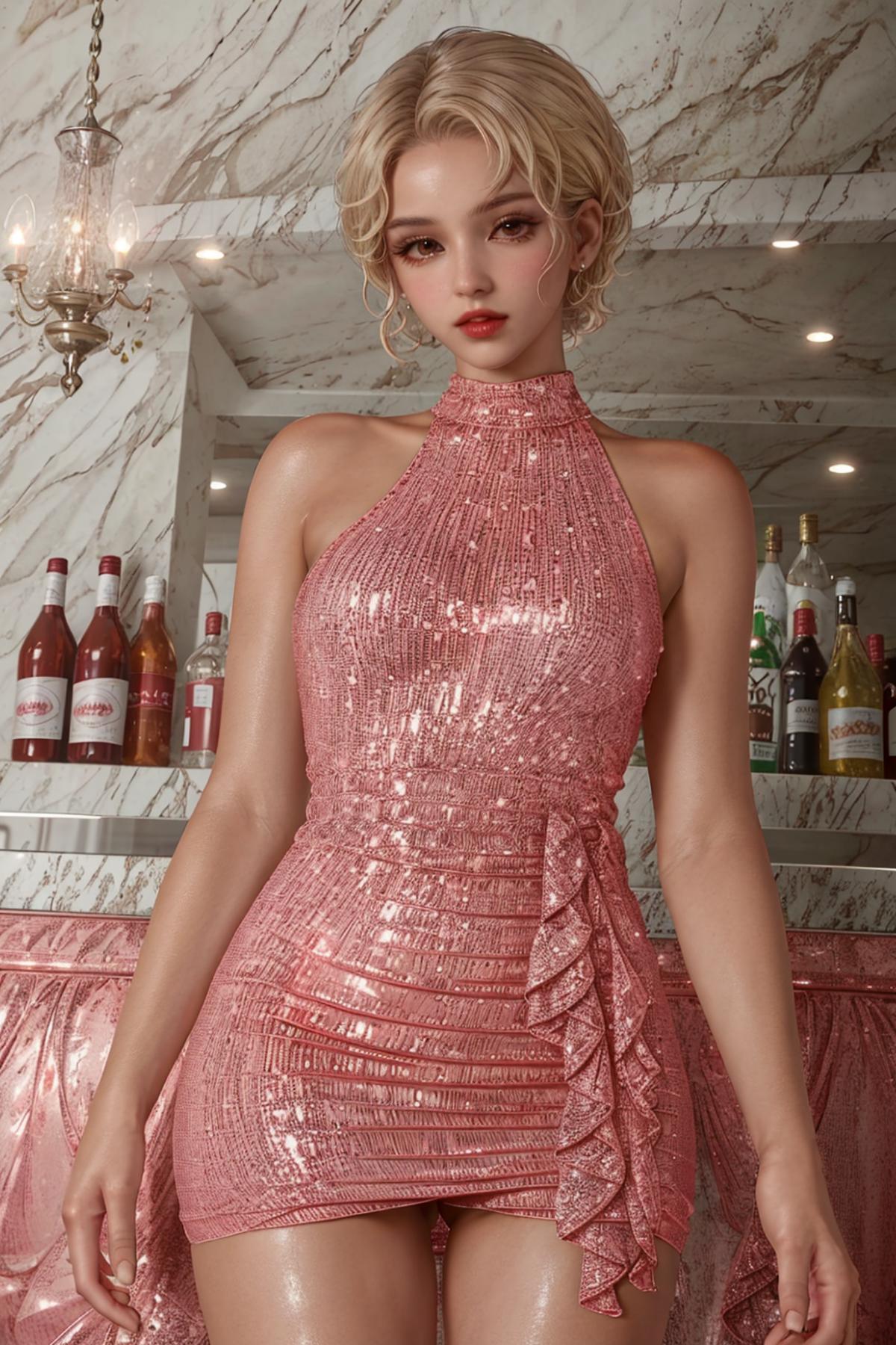 Pink shiny dress №5 image by HADES06