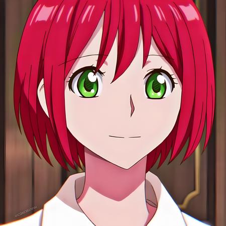 Shirayuki 1girl  solo  green eyes  red hair  short hair