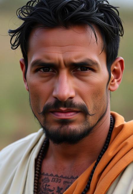 Majestic man with black hair and goatee