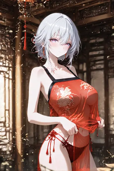 性感红色肚兜丨Sexy red dudou