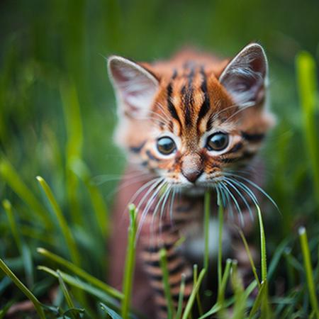 <lyco:Kitty:1.0>   red cute  kitty  in the green grass,