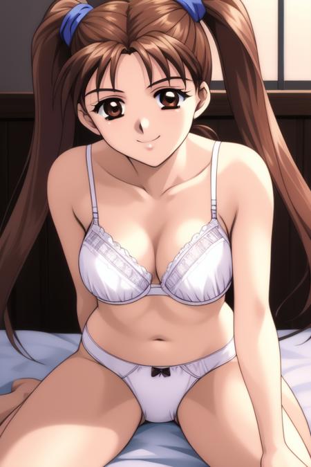 KanouRyouko, 1girl, soro, brown hair, twintails, long hair, brown eyes, breasts KanouRyouko, 1girl, soro, brown hair, twintails, long hair, brown eyes, breasts, 1990s \(style\), anime, anime_screencap, KanouRyouko, 1girl, soro, brown hair, twintails, long hair, brown eyes, breasts, game cg, game cg style,