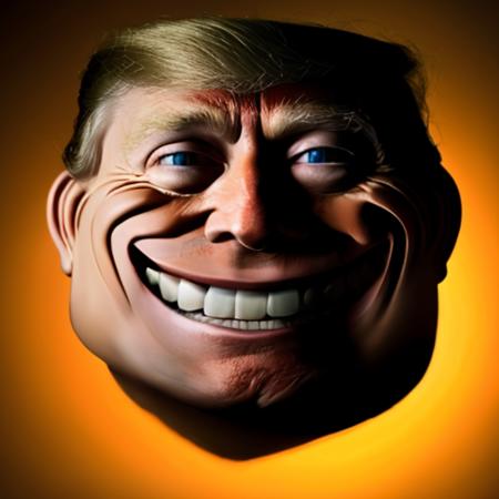 RAW photo,  donald trump in tr0ll face <lora:tr0ll-000040:1>, three-quarter, 8k uhd, dslr, soft lighting, high quality, film grain, Fujifilm XT3