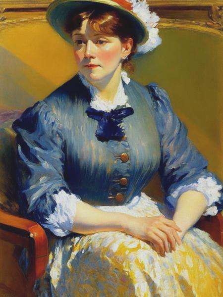 <lyco:MaryCassatt:1.0> self portrait of Mary Cassatt