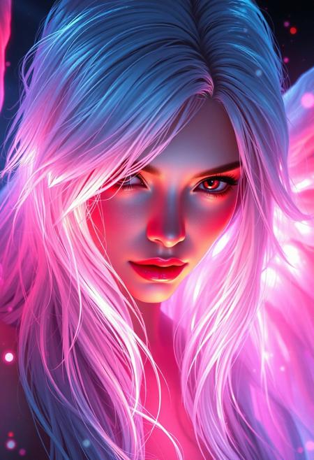 Beautiful Light Angel with white bright hair emerging from darkness :: Captivating eyes :: 8k resolution concept art, by Karol Bak and Michael Divine. Dynamic lighting, hyperdetailed intricately, detailed Splash art, trending on Artstation, triadic colors, complimentary colors, Unreal Engine 5.