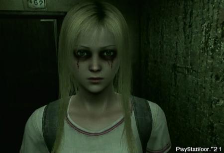 white skin girl, thin, oval face, green eyes, almond eyes, straight nose, blonde hair, long hair, straight hair,   horror pink style, 3d model, horror protagonist,female, PS2, PlayStation japan horror, low quality, silent Hill 2, Resident Evil, octane render,detailed, volumetric, dramatic lighting, eerie, dark, spooky, suspenseful, grim, detailed, distressed, edgy, rock and roll vibe, dark, mysterious, haunting, dramatic, ornate, PlayStation 2 graphics, PlayStation 1