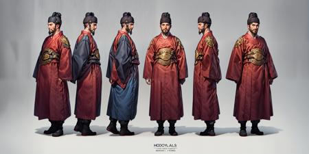 1male, solo, hanbok, hat:1.2, beard:0.5, older, full body, red clothes, simple background, white background,
<lora:hanbok_king_v6-000002:0.8> <lora:charturnerbetaLora_charturnbetalora:0.3> charturnerv2:0.4