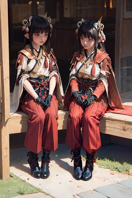 masterpiece, best quality,minotoxhinoe,2girls,japanese clothes,