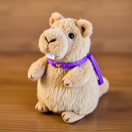Product photo depicting a Capybara bracelet plush toy