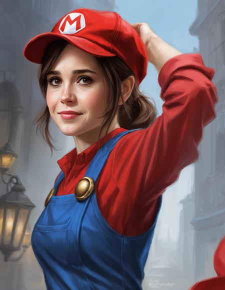 Portrait of  (((ohwx woman))) as super Mario, red hat, fantasy, highly detailed, digital painting, artstation, concept art, sharp focus, illustration, art by Tony Sart and artgerm and randy vargas  <lora:epage_lora_sdxl_v1-000008:1>