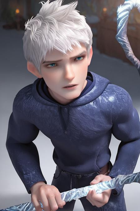 Jackfrost, white hair, blue eyes