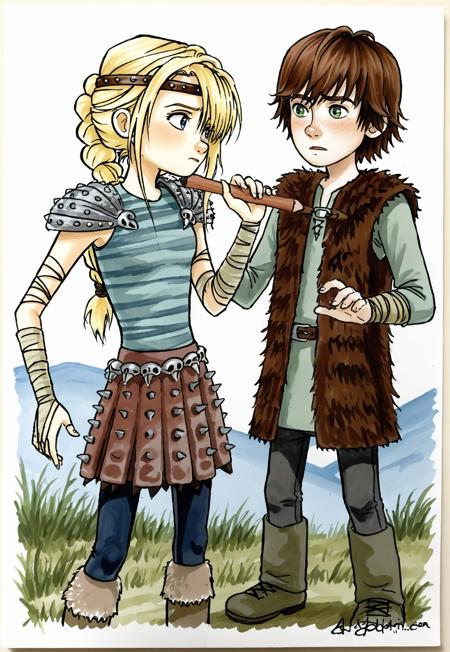 Commission: Astrid x Hiccup Pony