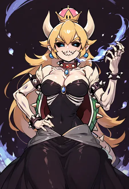 Dry Bowsette | Karon Hime (Super Mario) [Illustrous & Pony]