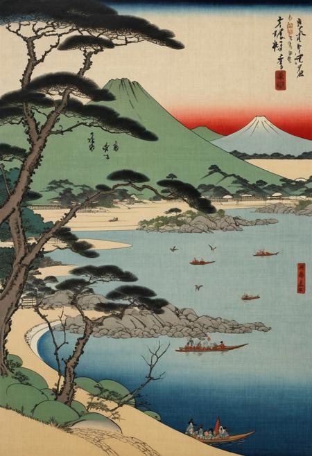 nature photo, landscape, canvas, oil, natural colors, by Kitagawa Utamaro