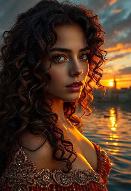 (Photography by Mimoza Veliu and Mario Giacomelli:1.2), NSFW, still life art by Samuel Peploe and Posuka Demizu, erotisch, lasziv, petite-lithe Persian goddess with long, curly hair and golden brown eyes, As if the sun had set outside, it reflected in a stunning display of shimmer and light that transforms through its surface, leaving one breath deep into contemplations. The scene takes place in an old abandoned city nestled deep in earthly water and surrounded by shimmering natural surroundings. It turns off in this extraordinary blend of nature's beauty creating rippled waves in both forms. , Scottish colorist, still life, landscapes, manga, intricate and detailed illustrations, fantasy and adventure themes