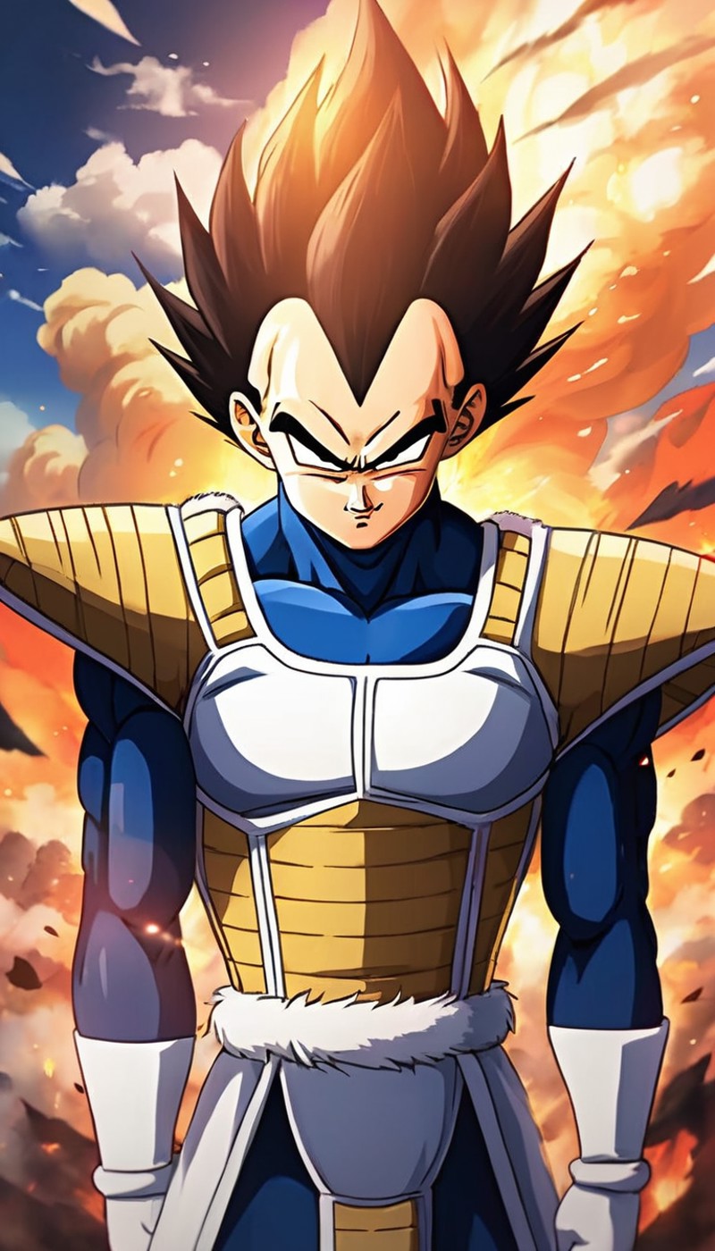 anime artwork  <lora:VegetaXL:.7>vegeta in grief and anguish . anime style, key visual, vibrant, studio anime,  highly det...