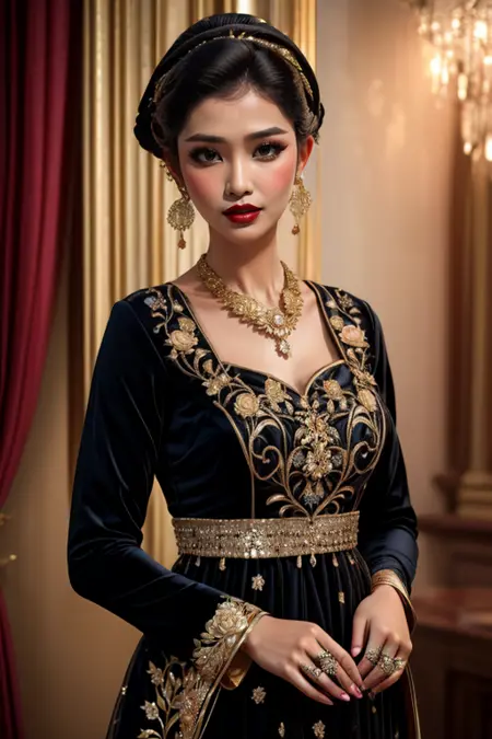 Javanese Traditional Women's Wedding Dress (Indonesia)