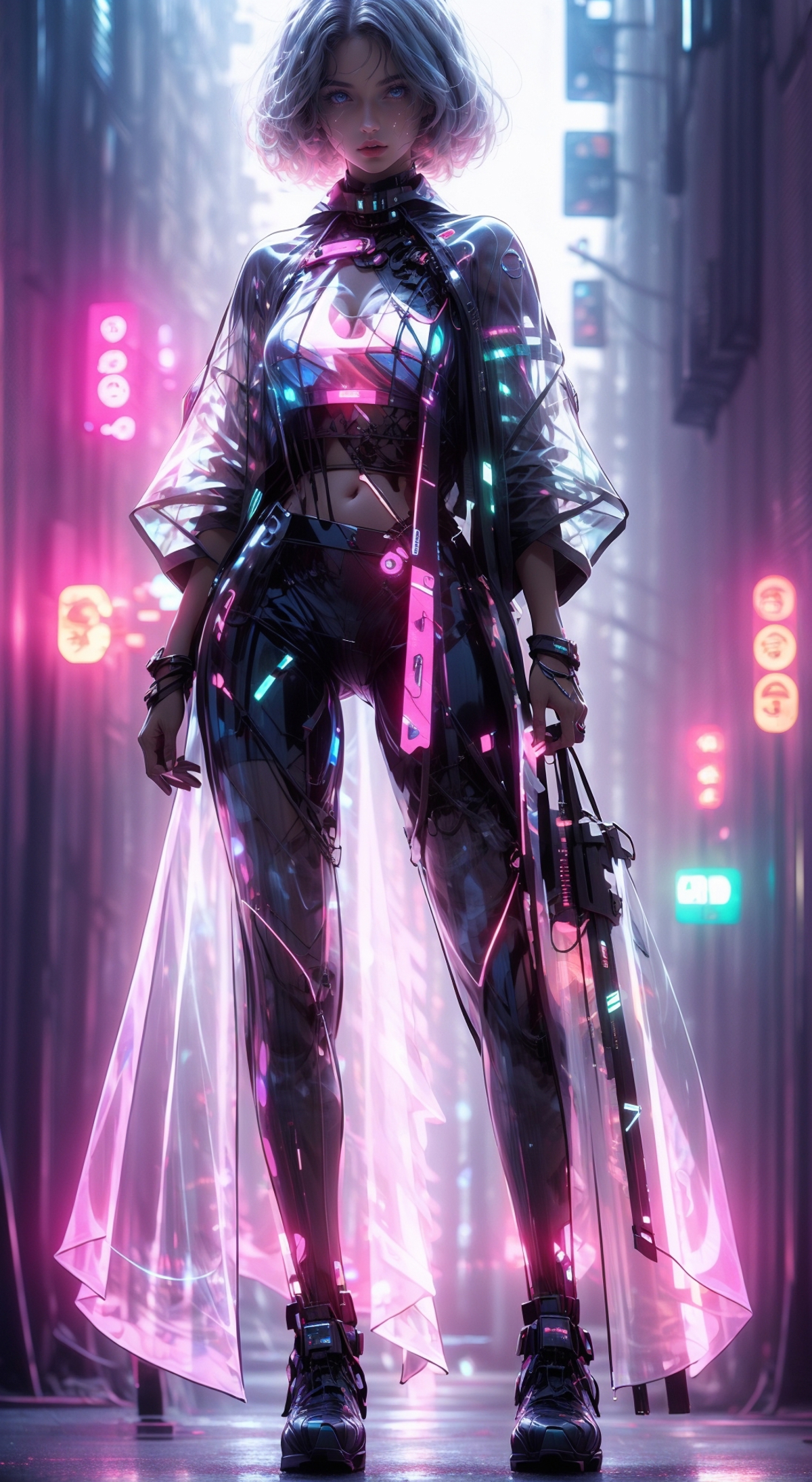 赛博girl/Cyberpunk girl/立绘 服设 人物 Lora image by XRYCJ