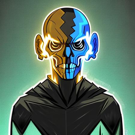 evang, a humanoid alien with a transparent skull head inside of a futuristic space suit , concept art, fantasy race, glass helmets, his head is a skull, creature, artgerm, krenz cushart, greg rutkowski very clear, die-cut sticker, sticker, front shot, simple background, solid outline