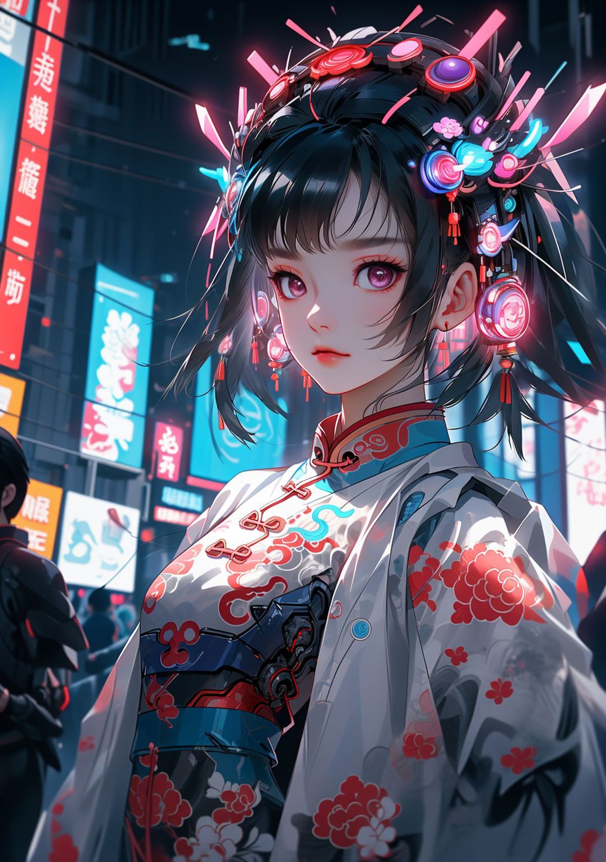 Cyberhanfu 赛博国风/Cyber Chinese style image by marusame