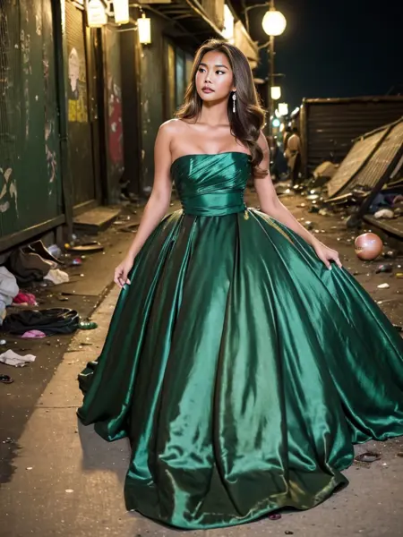 Green Ball Gown - SD, Pony, SDXL