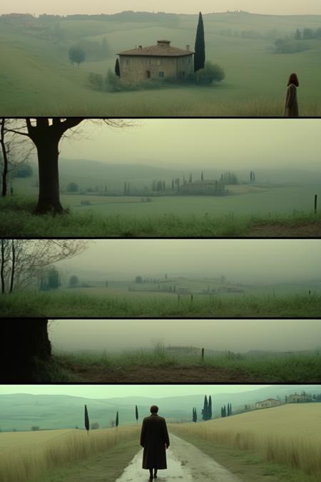 <lora:Andrei Tarkovsky Style:1>Andrei Tarkovsky Style - A Cinematic scene from the 1970s, Drama, like the movie titled Nostalgia, located in Toscana, captured by camera Sony CineAlta, a film directed