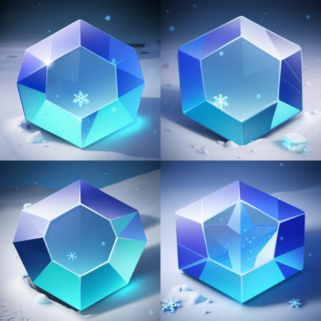 masterpiece, best quality, <lora:FantasyIcons_Gemstones:0.8>,
gemstone, glowing gem, glass, ice, snow, ice crystals, (snowflake symbol:1), snow on ground,