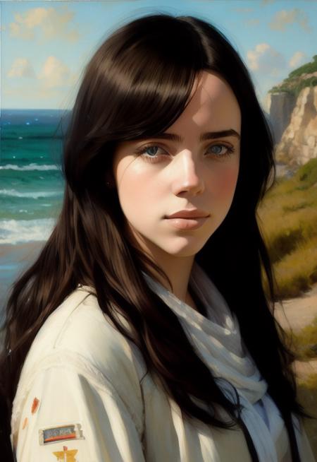 (portrait:1.1) photo of the most beautiful artwork in the world featuring (face of BiL13L1SH:1.1), smiling, heart professional majestic oil painting by Ed Blinkey, Atey Ghailan, Studio Ghibli, by Jeremy Mann, Greg Manchess, Antonio Moro, trending on ArtStation, trending on CGSociety, Intricate, High Detail, Sharp focus, dramatic, photorealistic painting art by midjourney and greg rutkowski